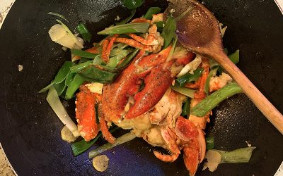 How to Cook Cantonese Lobster Ginger Scallion Stir Fry.